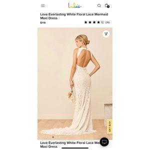 Lulu’s White Floral Lace Mermaid Maxi Dress